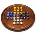Golden Oak Stained Solitaire w/ Assorted Stripe Marbles - 12"